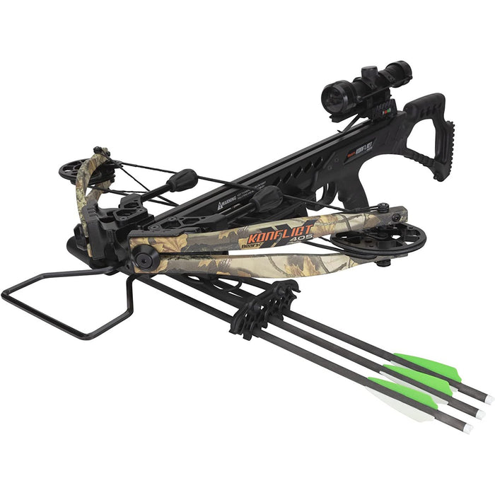 Bear Archery Konflict 405 Crossbow Kit with Scope, Quiver, and Bolts