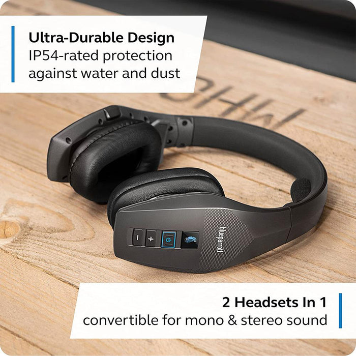 BlueParrott 2-in-1 Convertible B.tooth Noise-Canceling Headset with Audio Bundle
