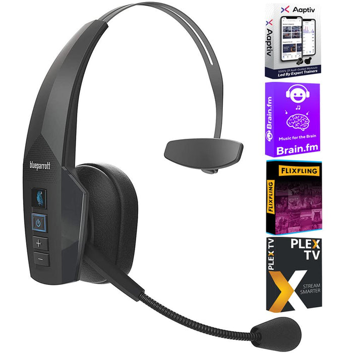 BlueParrott Bluetooth Mono Noise-Canceling Headset with Audio Bundle