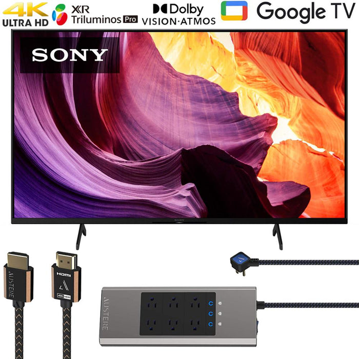 Sony KD65X80K 65" X80K 4K Ultra HD LED Smart TV 2022 with HDMI Bundle