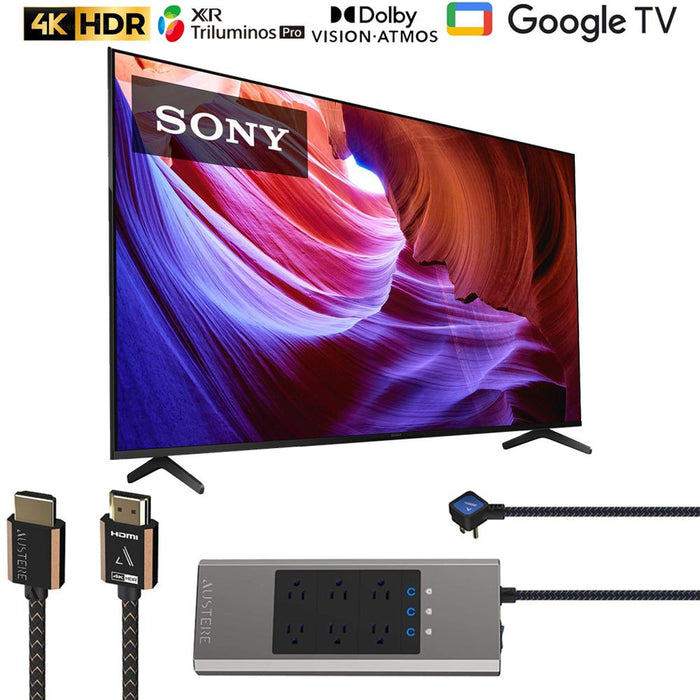 Sony KD85X85K 85" X85K 4K HDR LED TV with smart Google TV 2022 with HDMI Bundle