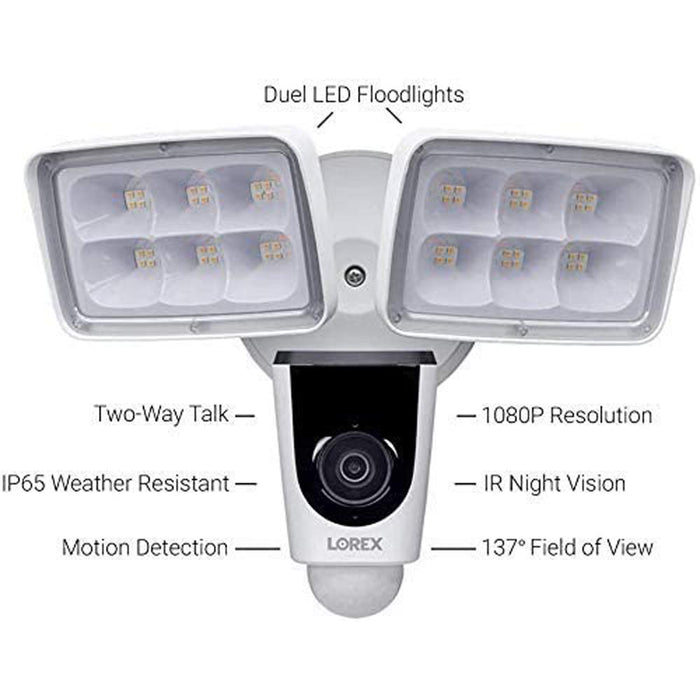Lorex 1080p Wi-Fi Floodlight Camera White 3 Pack