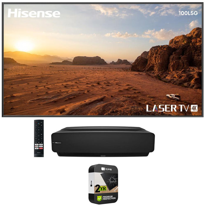 Hisense 100L5G 100" 4K Ultra-Short-Throw LASER TV & 100'' ALR Screen + Warranty Bundle