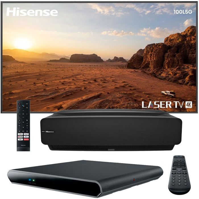 Hisense 100L5G 100" 4K UST LASER TV & DLT100B 1.0 Gain Screen with DIRECTV STREAM Bundle