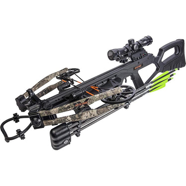 Bear Archery AC03A2AA185 Intense Crossbow Kit, Truetimber Strata + Tactical Accessory Bundle