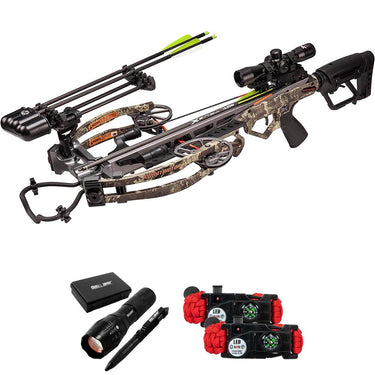 Bear Archery Constrictor Crossbow Kit, Truetimber Strata + Tactical Accessory Bundle