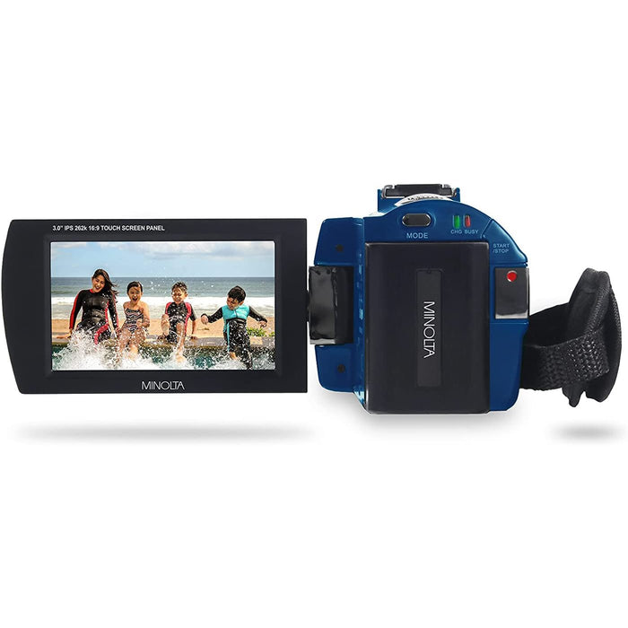 Minolta MN2K10NV 2.7K Ultra HD 48 MP Night Vision Camcorder (Blue)