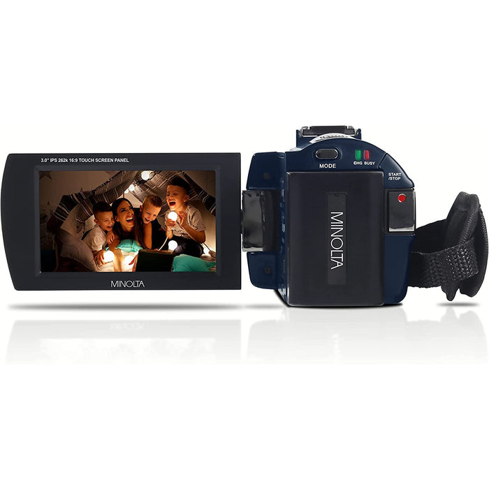 Minolta MN4K25NV 4K Ultra HD 30 MP Night Vision Camcorder (Blue)
