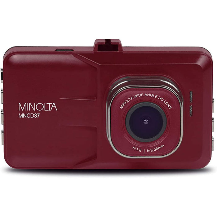 Minolta MNCD37 1080p Car Camcorder/Dashcam with 3.0" LCD Monitor (Red)