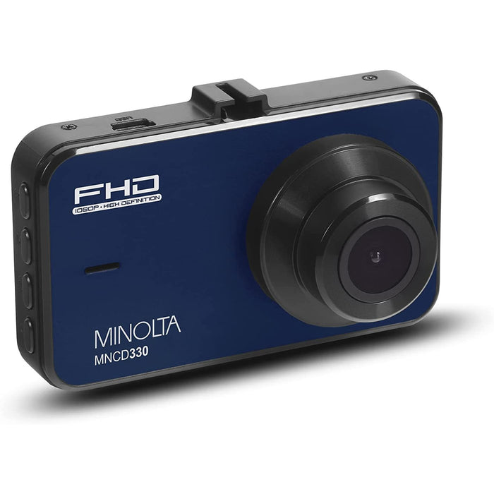 Minolta MNCD330 1080p Car Camcorder/Dashcam with 3.0" LCD Monitor (Blue)