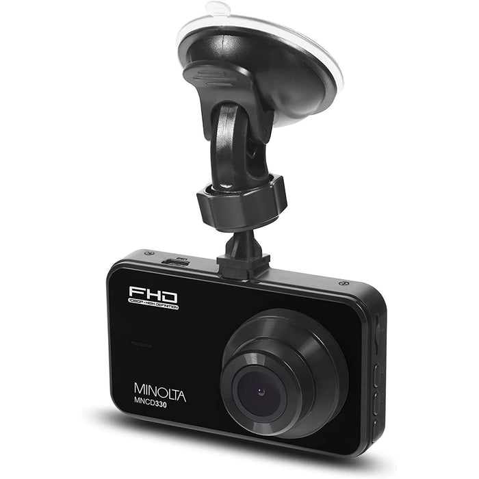 Minolta MNCD330 1080p Car Camcorder/Dashcam with 3.0" LCD Monitor (Black)