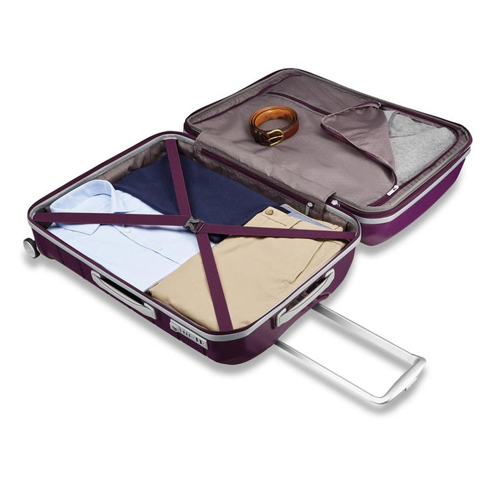Samsonite Freeform 24" Medium Spinner Luggage Amethyst Purple + Traveling Bundle