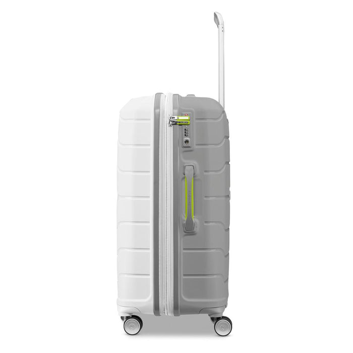 Samsonite Freeform 21" Carry-On Spinner Luggage White/Grey with Traveling Bundle