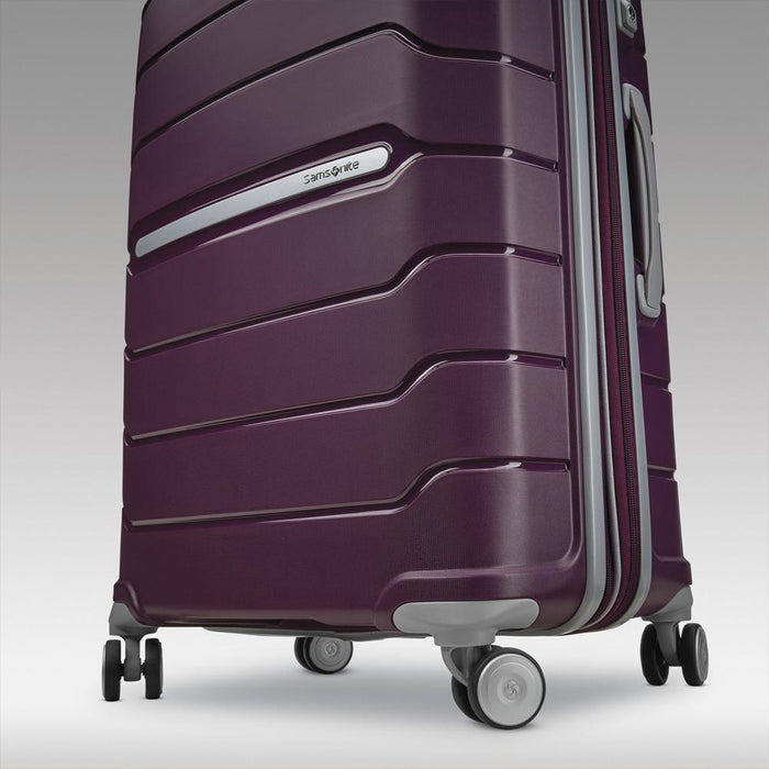 Samsonite Freeform 21" Carry-On Spinner Luggage Amethyst Purple+Traveling Bundle