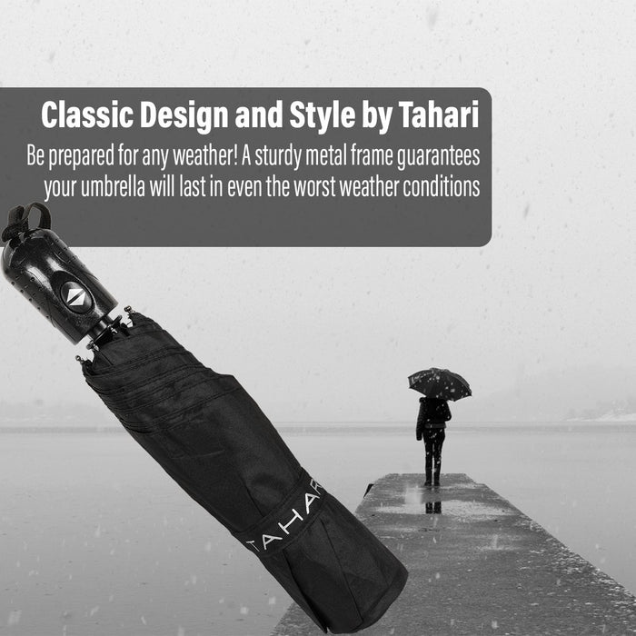 Tahari T4711 Collapsible Travel Umbrella, Black