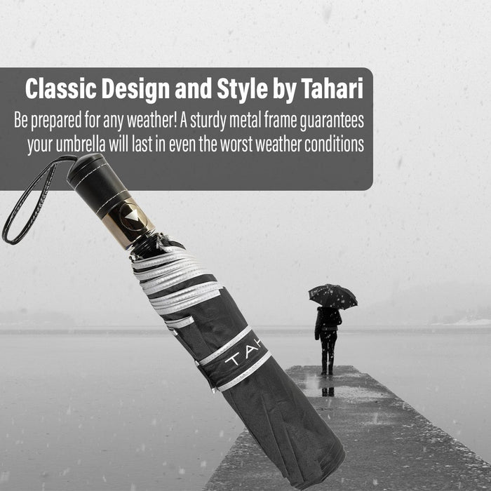 Tahari T4571 Collapsible Travel Umbrella, Black
