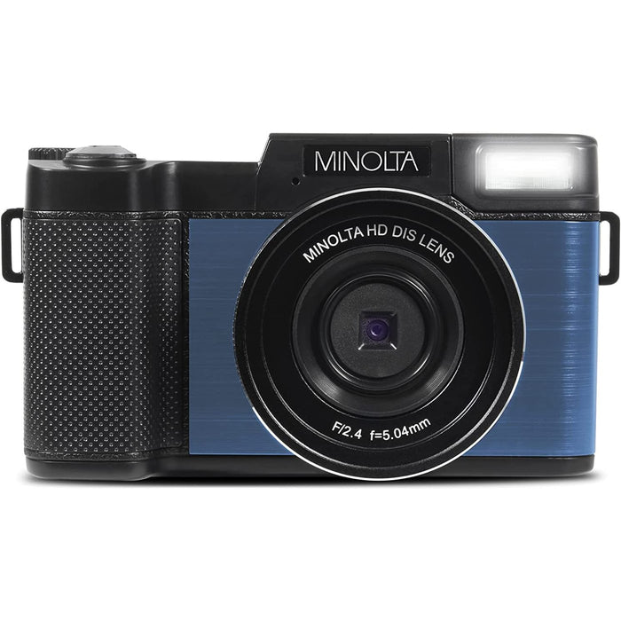 Minolta MND30 30MP 2.7K Ultra HD 4X Zoom Digital Camera (Blue)