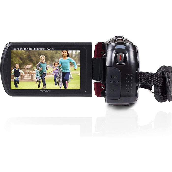 Minolta MN90NV 24MP/1080p HD IR Night Vision Digital Camcorder w 8GB SDHC Card - Maroon