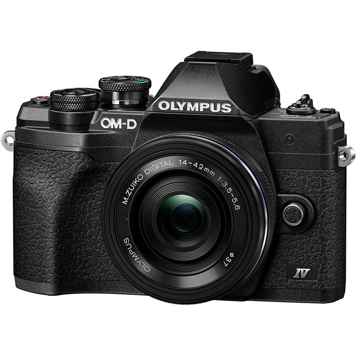 Olympus E-M10 Mark IV Digital Camera (Black) with M.Zuiko Digital ED 14-42mm Lens