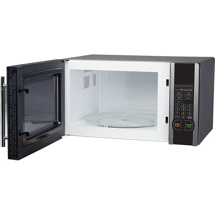 Magic Chef 1.1 Cu. Ft. 1000W Countertop Microwave Oven Steel + 2 Year Warranty