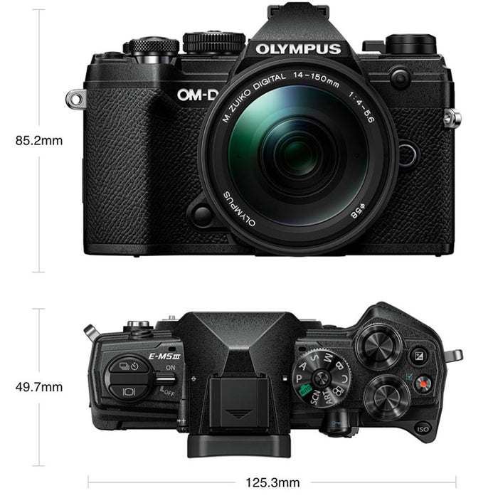 Olympus OM-D E-M5 Mark III Travel Camera (Body Only), Black