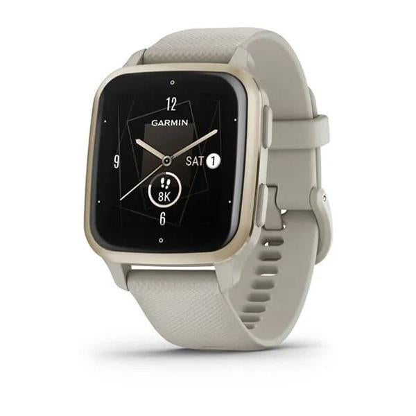Garmin Venu Sq 2 - Music Edition GPS Smartwatch, Cream Gold Bezel with French Gray Case