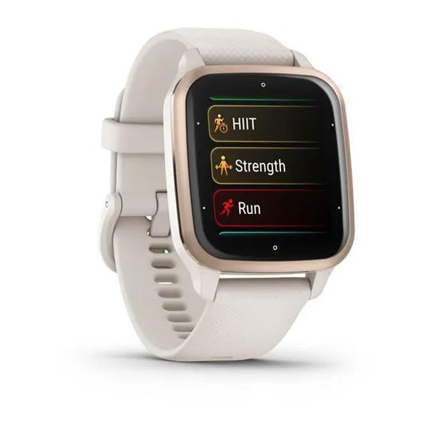 Garmin Venu Sq 2 - Music Edition GPS Smartwatch, Peach Gold Bezel with Ivory Case