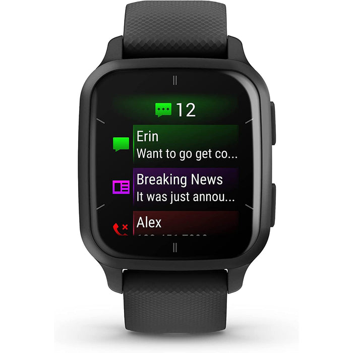 Garmin Venu Sq 2 - Music Edition GPS Smartwatch, Slate Bezel with Black Case