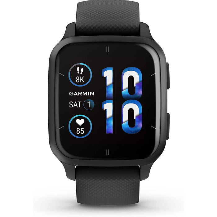 Garmin Venu Sq 2 - Music Edition GPS Smartwatch, Slate Bezel with Black Case
