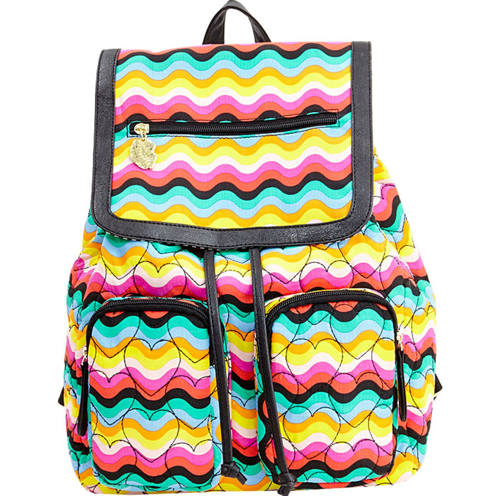 Betsey Johnson Karry Quilted Cotton Flap Backpack, Rainbow