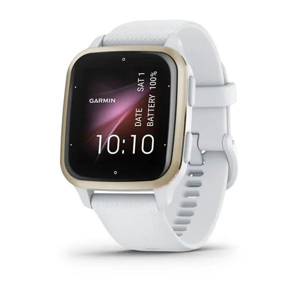 Garmin Venu Sq 2 GPS Smartwatch, Cream Gold Bezel with White Case and Silicone Band