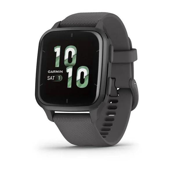 Garmin Venu Sq 2 GPS Smartwatch, Slate Bezel with Shadow Gray Case and Silicone Band