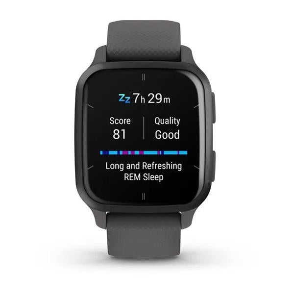 Garmin Venu Sq 2 GPS Smartwatch, Slate Bezel with Shadow Gray Case and Silicone Band