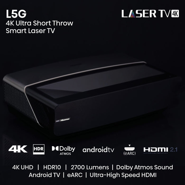 Hisense 120" 4K Ultra-Short-Throw LASER TV & 120'' ALR Cinema Screen - (Renewed)