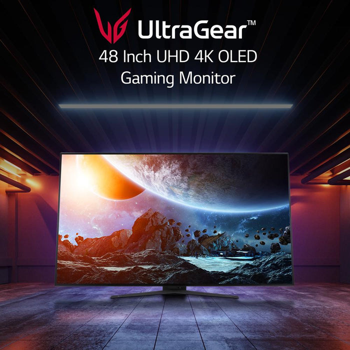 LG 48" UltraGear UHD OLED Gaming Monitor G-SYNC Compatible with Cleaning Bundle