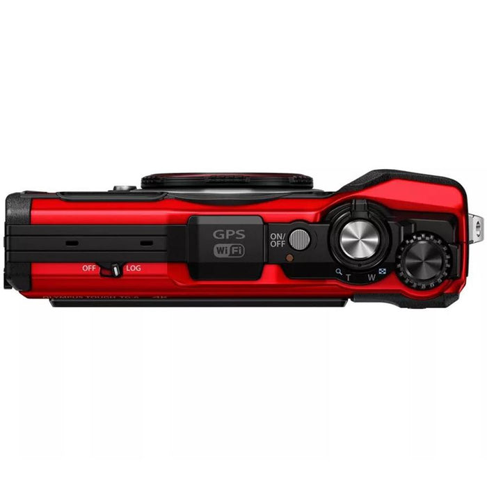 Olympus Tough TG-6 Rugged Waterproof Camera, Red (V104210RU000)