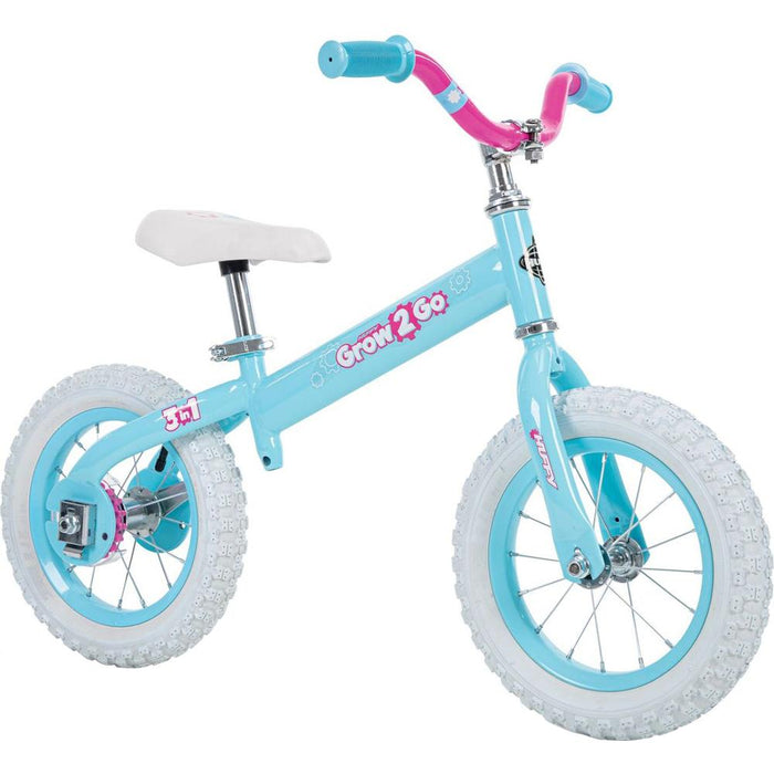 Huffy Grow 2 Go Kids Bike, Balance to Pedal, Blue & Pink +2 Year Extended Warranty