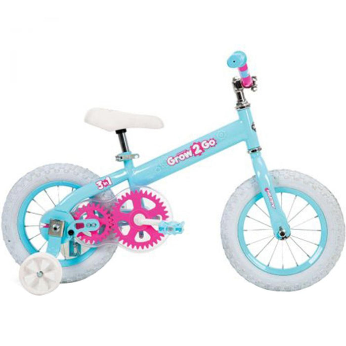 Huffy Grow 2 Go Kids Bike, Balance to Pedal, Blue & Pink +2 Year Extended Warranty