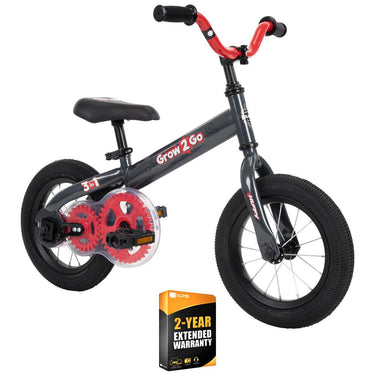 Huffy 22301 Grow 2 Go Kids Bike, Balance to Pedal, Red +2 Year Extended Warranty