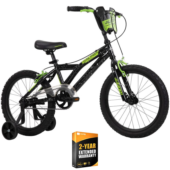 Huffy 21900 16" Mod X Kids' Bike, Black/Green w/ 2 Year Extended Warranty