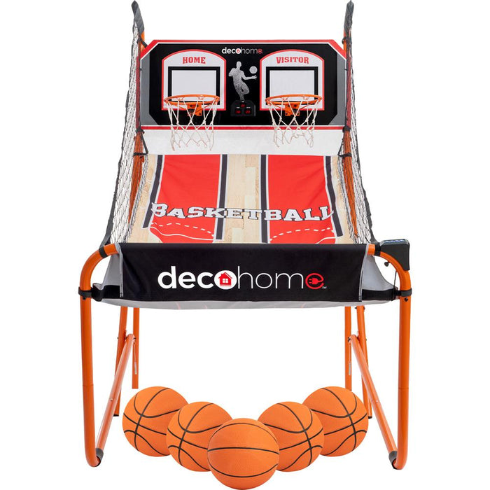 Deco Gear Arcade Basketball Game, Indoor 1-4 Player, LED Scoreboard, 5 Balls - Open Box