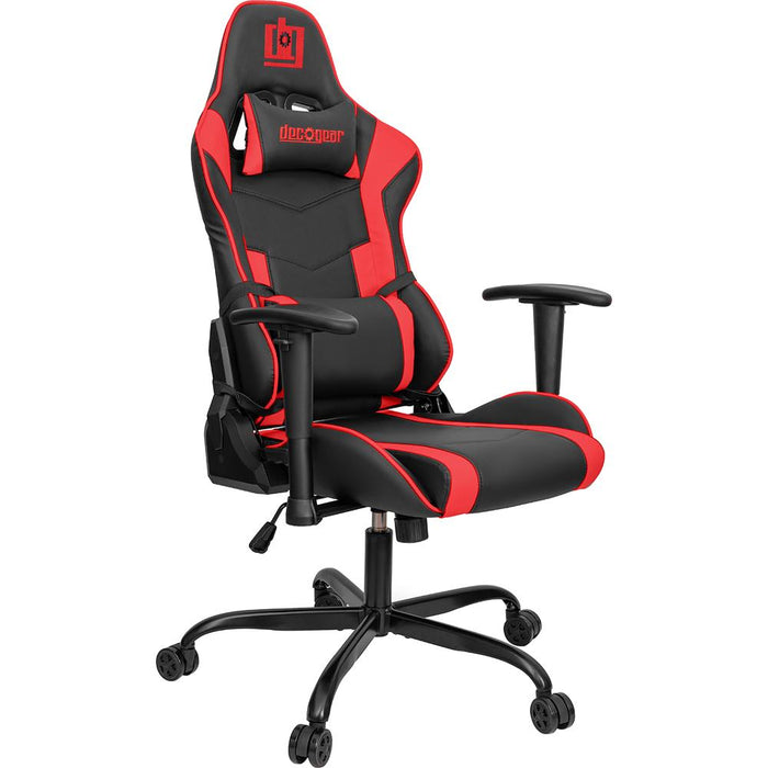 Deco Gear Ergonomic Foam Gaming Chair w/ Adjustable Head & Lumbar Support, Red - Open Box
