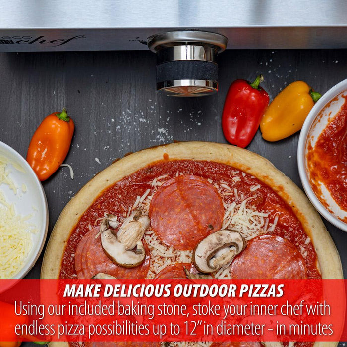 Deco Chef 2-in-1 Propane Gas Pizza Oven & Grill with Pizza Stone, Peel, Rack - Open Box