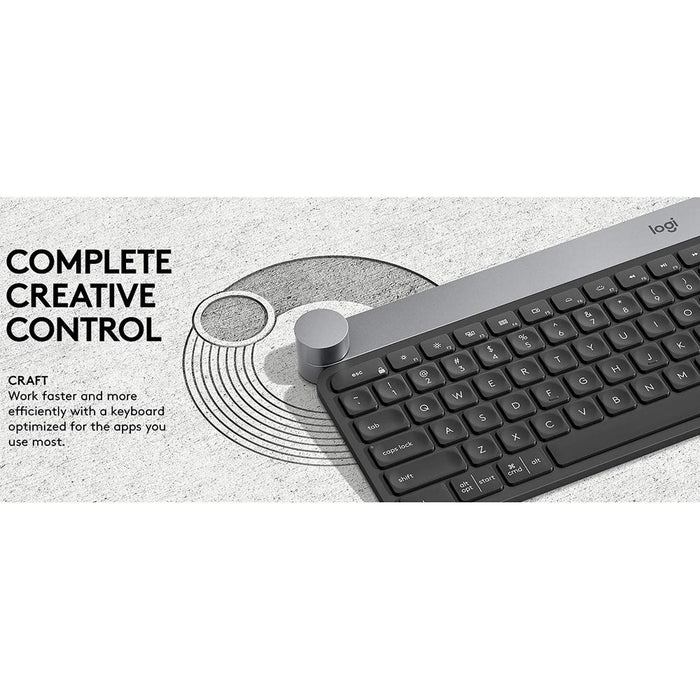 Logitech Craft--Advanced Wireless Bluetooth Keyboard with Creative Input Dial - Open Box