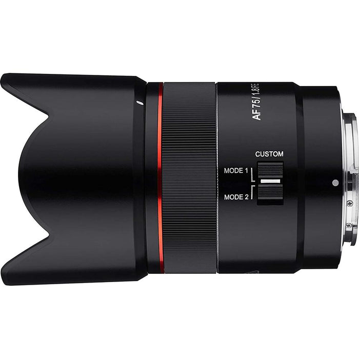 ROKINON 75mm F1.8 AF Full Frame FE Lens For Sony E Mount Mirrorless Cameras - Open Box