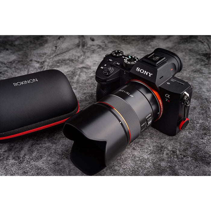 ROKINON 75mm F1.8 AF Full Frame FE Lens For Sony E Mount Mirrorless Cameras - Open Box