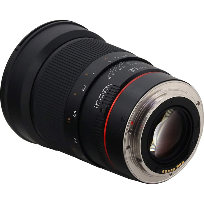 ROKINON 35mm f/1.4 AS UMC Wide Angle Lens for Nikon with Automatic Chip - Open Box