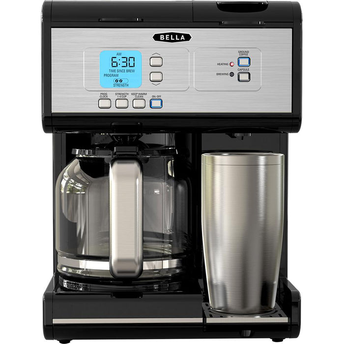 Bella Triple Infusion Brew Programmable Coffee Maker for 12-Cup/Single Serve, Open Box