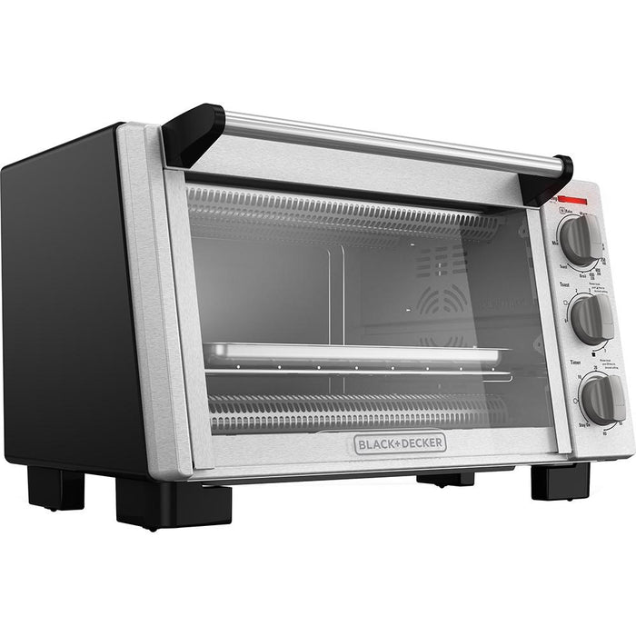 Black & Decker 6-Slice Convection Silver Toaster Oven - Open Box
