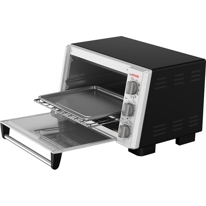 Black & Decker 6-Slice Convection Silver Toaster Oven - Open Box